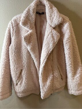 Say What? Blush Pink Faux Sherpa Jacket